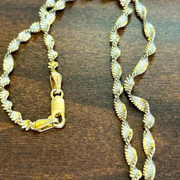 Sterling silver gold overlay twist necklace - Picture 3 of 7